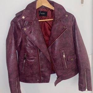 Brand New Maroon Leather Jacket